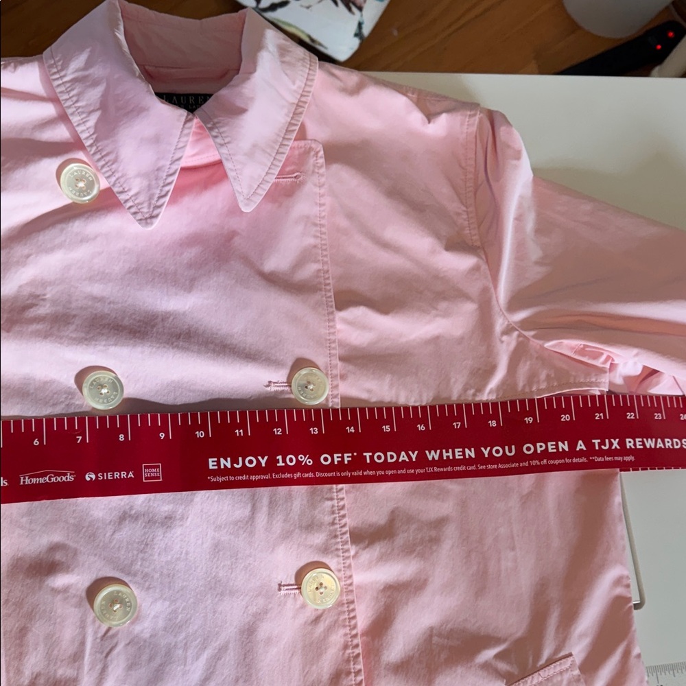 Like new! Ralph Lauren Double-breasted fully lined pink raincoat, size L - Picture 14 of 16